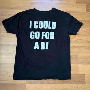 Men's Beetle House New York Los Angeles "I Could Go For a BJ" Black Shirt Sz XL